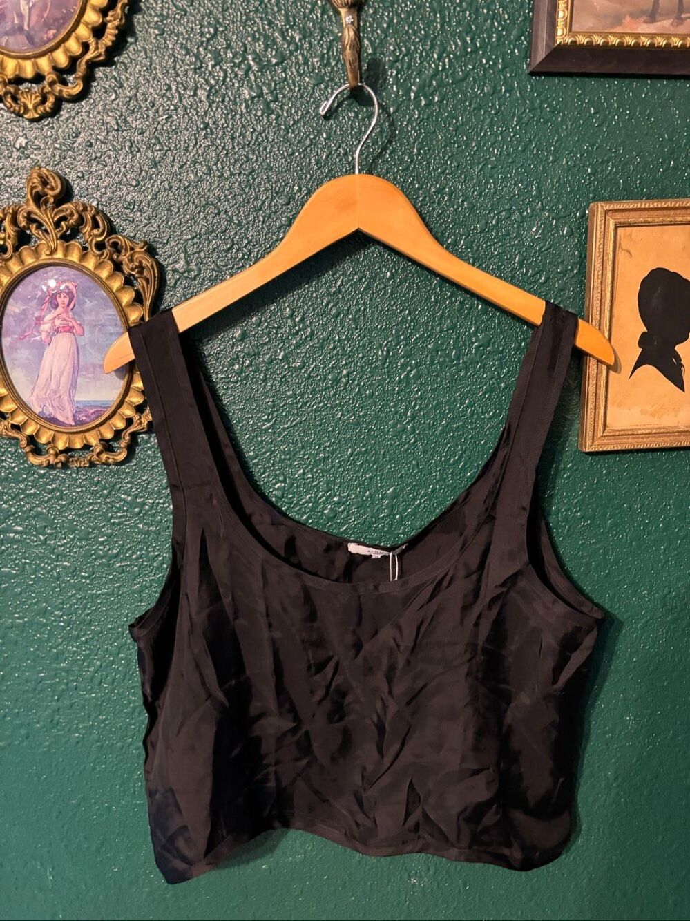NWT Almina Concept Women Black Cropped Sleeveless Blouse XL
